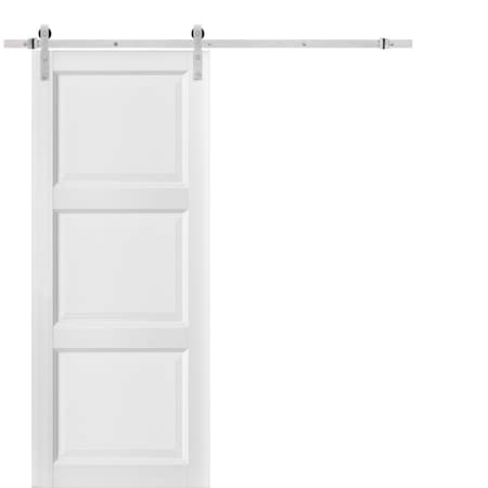 Sartodoors Barn Interior Door, 18" x 80", White LUCIA2661BD-S-BEM-18